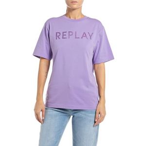 Replay T-shirt voor dames, 472 Lavender, S