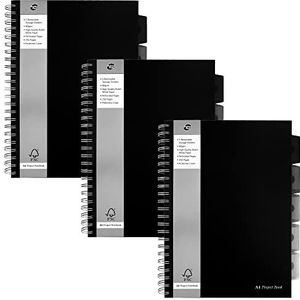 Pukka projectboek A4-formaat Verpakking van 3 stuks. (Pack of 3) zilverkleuren