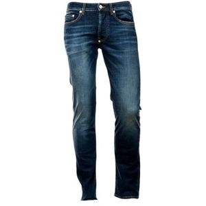 Jeans broek / 5 zakken MOD. Boston, D153 SW, gebruikt gelokaliseerd, zandstralen, snor en strikken, 46 NL