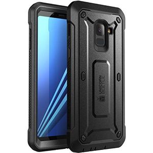 SUPCASE Unicorn Beetle Pro Rugged Holster Cover voor Galaxy A8 Plus 2018, Zwart