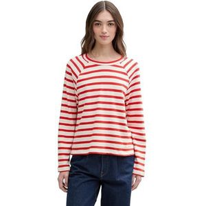 Tom Tailor - Denim Shirt - Lange Mouwen - Gestreept Patroon - Kleur: White/Rood