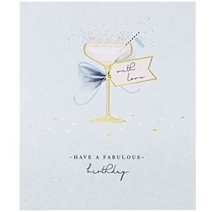 UK Greetings Verjaardagskaart voor haar/vriend - elegant cocktailontwerp, multi, 137 mm x 159 mm