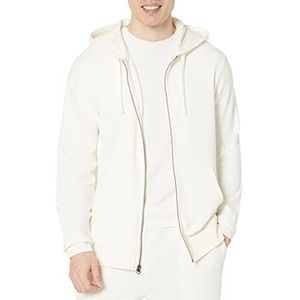 Amazon Essentials Heren lichtgewicht Franse badstof sweatshirt met volledige rits en capuchon (verkrijgbaar in Big & Tall), Eggshell White, L