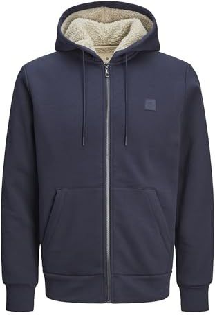 JACK&JONES PLUS Jprblumason Teddy Sweat Zip Pls, night sky, 3XL grote maten