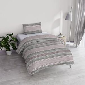 Beddengoedset voor eenpersoonsbed, katoen, river, Made in Italy, dekbedovertrek 150 x 200 cm met dubbele omslag en kussenslopen (eenpersoonsbed, Rio Gold)