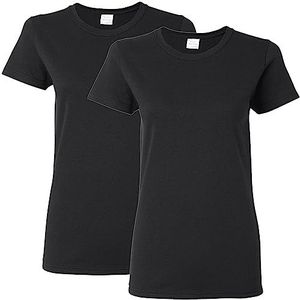 GILDAN T-shirt voor dames, Zwart, M