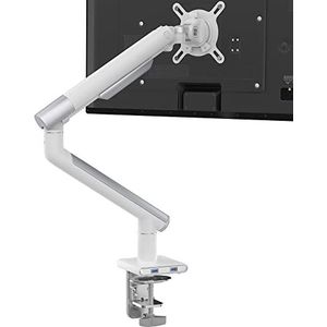 Klem Monitorarm - CTA Single Monitor Slim Spring Arm met Dual USB Ports en C-Clamp Mount - Wit (ADD-SSMA)