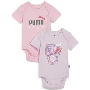 PUMA MINICATS Newborn bodysuit 2-delige set, unisex volwassenen, Grape Mist, 680598
