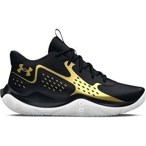 UNDER ARMOUR uniseks-volwassene Ua Jet '23 Basketbalschoenen,Zwart Metallic Goud Metallic Goud,38.5 EU