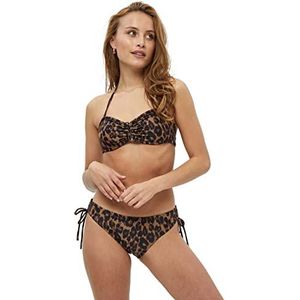 Minus Dames Amabel Bikinibroekje, Bruine Leo Print, S