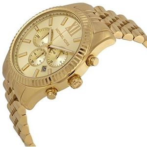 Michael Kors Lexington chronograaf quartz horloge met goudkleurige roestvrijstalen band voor heren MK8281