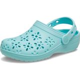 Crocs - Toddler Classic Floral Cut-Out Klompen - Aquamarine - Kunststof