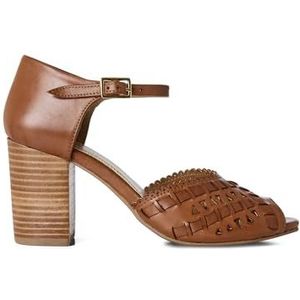 Joe Browns Dames zomer leer geweven uitgesneden detail hakken sandalen pomp, cognac, 7 UK, Cognac, 40 EU