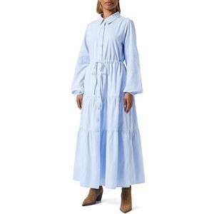 LYNNEA Maxi-jurk voor dames van katoen, lichtblauw, L