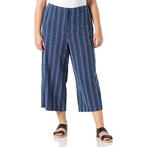 TOM TAILOR Dames Culotte stoffen broek met strepen 1031280, 29534 - Navy Thinner Stripe, 34W / 26L