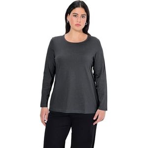 Ulla Popken dames Jcoscoop Tee Ss Crew Neck met lange mouwen Top, Grijs (Anthrazit 12), (Maat: 62+)