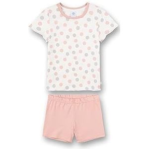 Sanetta Meisjespyjama wit dots-allover | Hoogwaardige en comfortabele katoenen pyjama voor meisjes pyjamaset voor meisjes, beige, 92