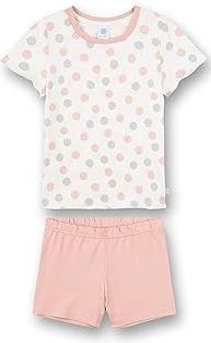 Sanetta Meisjespyjama wit dots-allover | Hoogwaardige en comfortabele katoenen pyjama voor meisjes pyjamaset voor meisjes, beige, 92