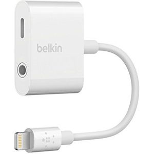 Belkin 3,5 mm Audio + Charge Rockstar (iPhone Aux-adapter/iPhone-oplaadadapter), wit