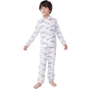 Petit Bateau Pyjama voor jongens, wit/multico, 6 Jaren