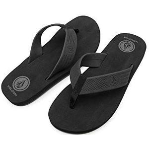 Volcom Daycation Teenslippers voor heren, Black Destructo, 39.5 EU