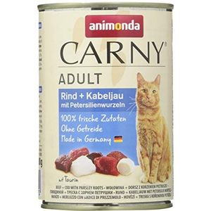 Animonda Carny Adult Kattenvoer, Natvoer, Boomschors en Kabeljauw, met Peteraccessoireswortels, 6 x 400 g Blik
