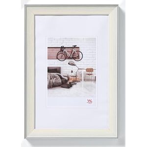 walther design fotolijst crème 20 x 30 cm met zilveren buitenrand, bohemian design lijst EN030C