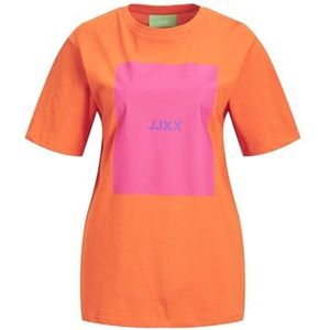 Jack & Jones JXAMBER SS Relaxed Every Tee NOOS Top, Puffins, Bill/Print: Carmine Rose Square, S, Puffins Bill/Print: Carmine Rose Square, S