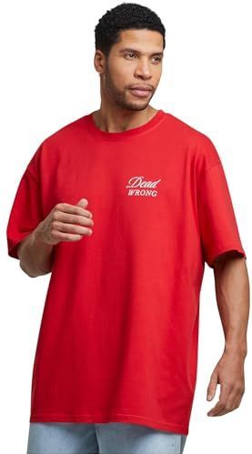 Mister Tee Dangerous Grounds Oversize Tee, Cityred, XS Grote maten Tall