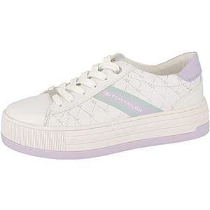 TOM TAILOR 5391304 sneakers voor dames, wit-lavendel, 36 EU, White Lavender, 36 EU