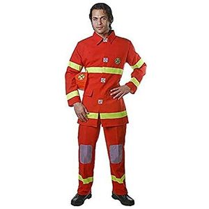 Dress Up America volwassen rood brandweerman kostuum