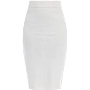 faina Gebreide midirok voor dames, 11026717, wolwit, L