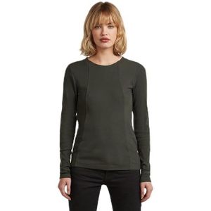 Een lijn Slim Rib r t ls wmn, grijs (Asfalt D26903-e136-995), XXS