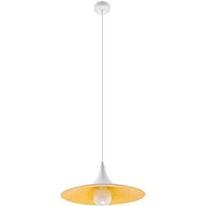 Sollux Hanglamp AVENA, moderne, witte, gouden LED-verlichting voor woonkamer, slaapkamer, hal, kantoor, sokkel E27, SL.0536