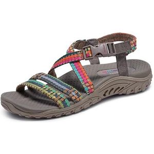 Skechers Reggae Sew Me Boho Damesslipper met geweven bandjes en slingback, 38 EU
