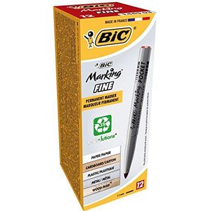 BIC Marking Pocket permanente marker (1 mm) 12 stuks rood