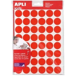 APLI Kids 102610 - Geometrische stickers - 24 mm - 5 kleuren - 1590 verwijderbare kleefstickers