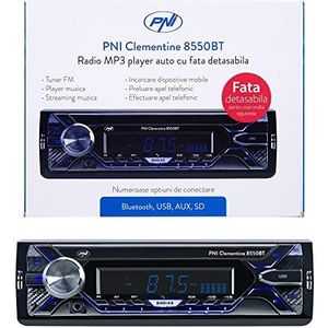 Auto MP3-speler PNI Clementine 8550BT, afneembaar front, 4x45w, 12V, 1 DIN, met SD, USB, AUX, RCA