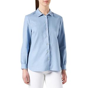 Noa Noa Dames Otn Organic Cotton Voile, shirt met lange mouwen, Forever Blue, 38 NL
