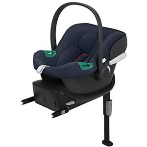 CYBEX Aton B2 i-Size Autostoeltje met Base One voor baby's, vanaf de geboorte tot ca. 24 maanden, max. 13 kg, incl. ISOFIX-basis en inlegkussen voor pasgeborenen, geschikt voor SensorSafe, Bay Blue