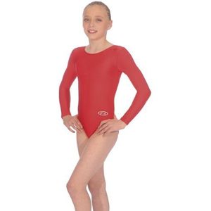 The Zone Z102RHA gymnastiekpak met lange mouwen, nylon/lycra, rood, maat 61 cm