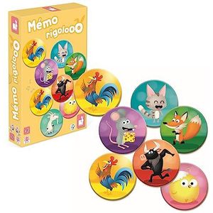 Janod - From 3 Years - Memo Rigolooo - 20 Pairs to Find - FSC Cardboard Game - Memory and Association Games - 2 to 6 Players - Discuss and Share - J02736