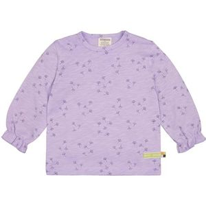 loud + proud Meisjes slub jersey met print, van biologisch katoen, GOTS-gecertificeerd shirt met lange mouwen, lila (lilac), 62-68