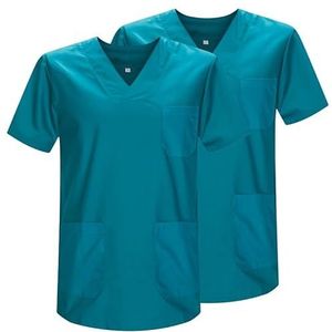 MISEMIYA - Verpakking van 2 stuks, uniseks, gezondheiduniform, medisch uniform, ref. 817 x 2, groen 3b 21, XL