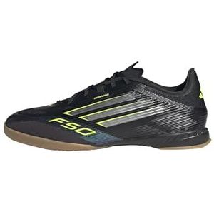 adidas - F50 LEAGUE - Voetbalschoenen - Core Black / Iron Metallic / Lucid Lemon