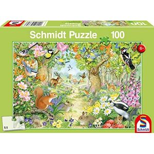Tiere im Wald. Puzzle 100 Teile: Kinderpuzzle Standard