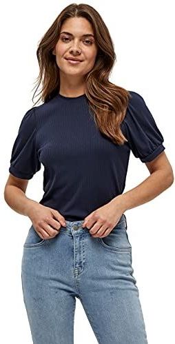 T-shirt - Effen - Jersey - Kwartmouw - Normale Pasvorm