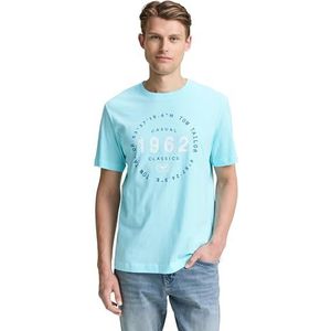 TOM TAILOR T-shirt voor heren, 34921 - Caribbean Turquoise, M