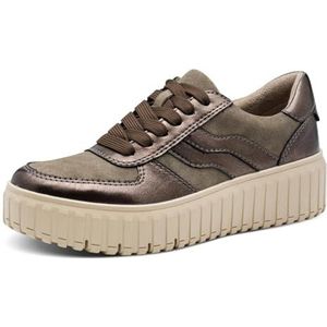 Jana Laced Vegan sneakers voor dames, taupe comb, 37 EU, Taupe Kam, 37 EU