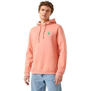 Koton Heren cactus geborduurde hoodie, Roze (Bt4), L